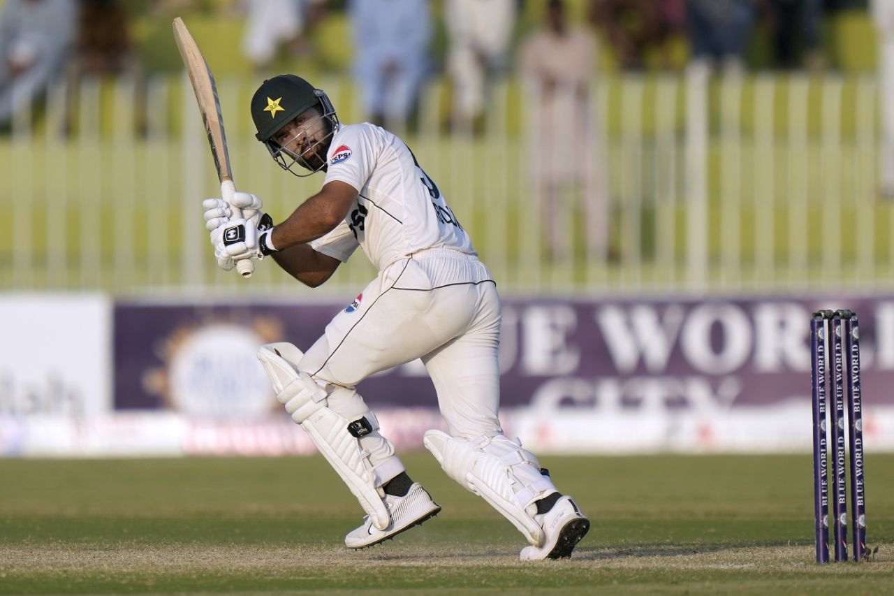 Abdullah Shafique saw off a tricky phase on the penultimate day, Pakistan vs Bangladesh, 1st Test, Rawalpindi, 4th day, August 24, 2024