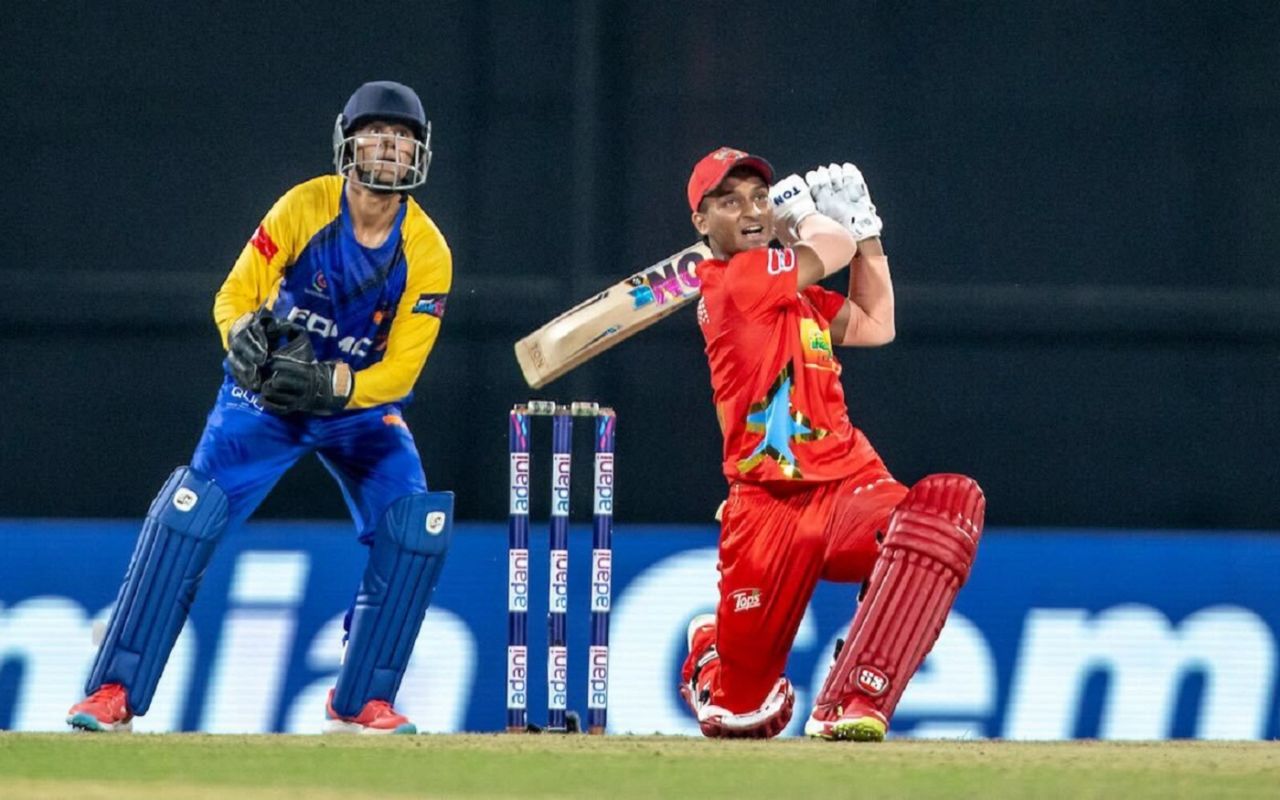 Ayush Badoni in action at the Delhi Premier League, Delhi, August 26, 2024