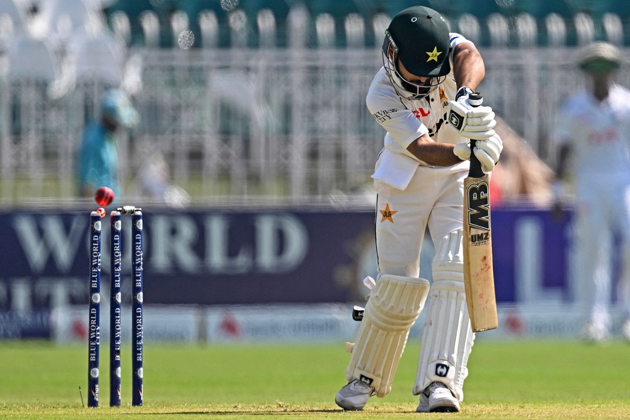 Abdullah Shafique was cleaned up by a beauty from Taskin Ahmed, Pakistan vs Bangladesh, 2nd Test, Rawalpindi, 2nd day, August 31, 2024