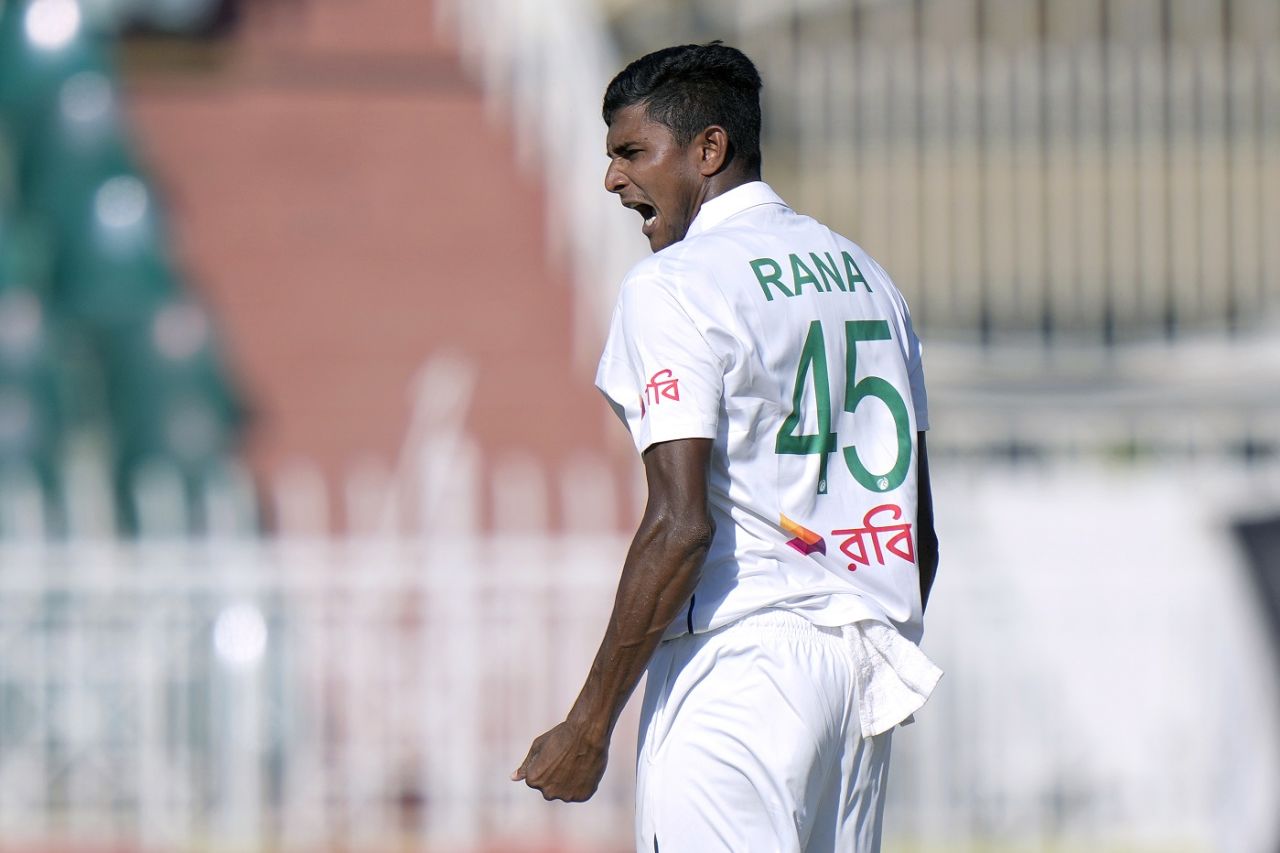 Nahid Rana had Mohammad Rizwan edging to the cordon, Pakistan vs Bangladesh, 2nd Test, Rawalpindi, 2nd day, August 31, 2024