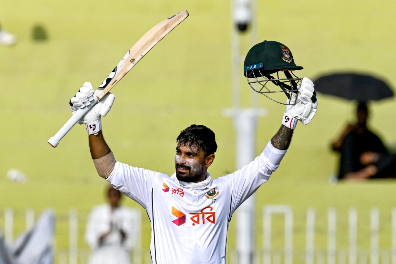 Litton Das scored his fourth Test hundred, Pakistan vs Bangladesh, 2nd Test, Rawalpindi, 3rd day, September 1, 2024