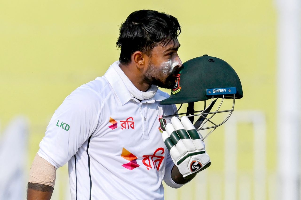 Litton Das brought up his century off 171 balls, Pakistan vs Bangladesh, 2nd Test, Rawalpindi, 3rd day, September 1, 2024