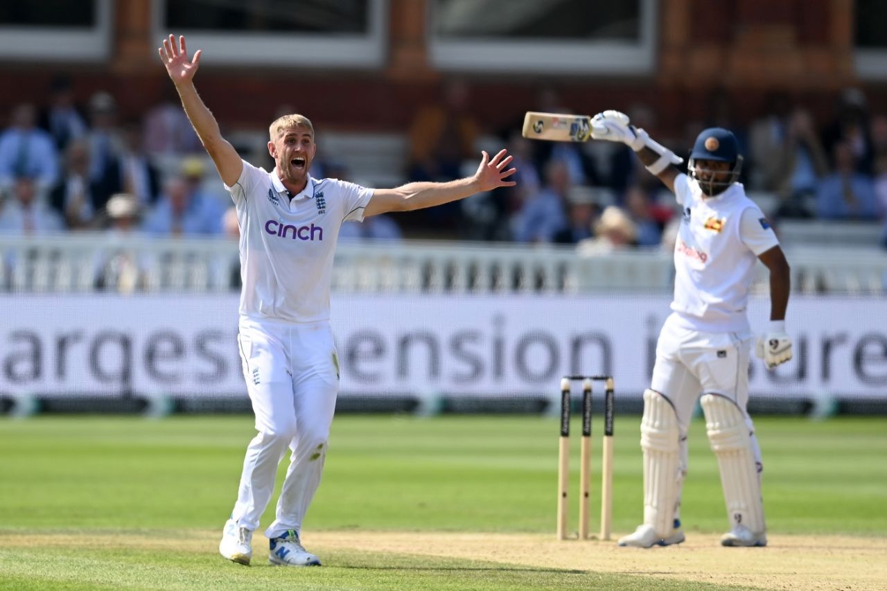 Olly Stone had Dimuth Karunaratne caught behind just before lunch, England vs Sri Lanka, 2nd Test, Lord's, 4th day, September 1, 2024