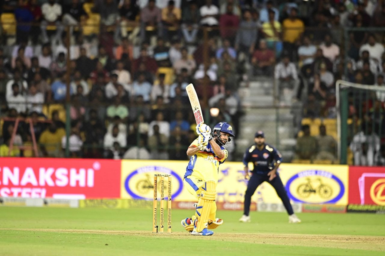 Manoj Bhandage cracked 44* off just 13 balls, Bengaluru Blasters vs Mysuru Warriors, Maharaja T20 Trophy, Final, Bengaluru, September 1, 2024