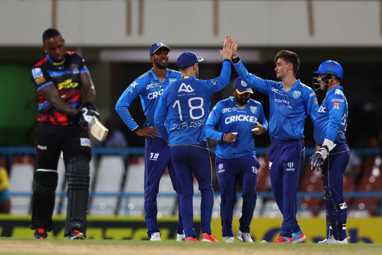 Noor Ahmad finished with figures of 3 for 18, Antigua and Barbuda Falcons vs St Lucia Kings, CPL, North Sound, September 3, 2024
