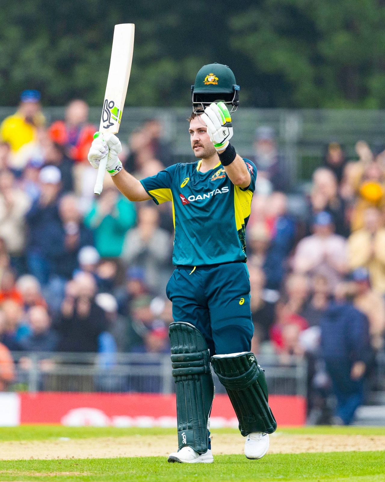 Josh Inglis celebrates his second T20I century, Scotland vs Australia, 2nd T20I, Edinburgh, September 6, 2024