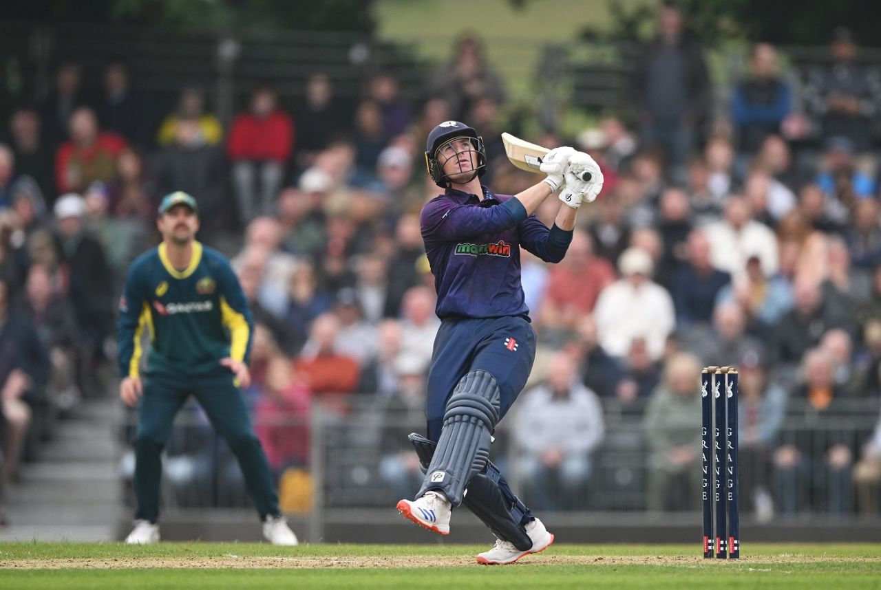 Brandon McMullen goes aerial, Scotland vs Australia, 2nd T20I, Edinburgh, September 6, 2024