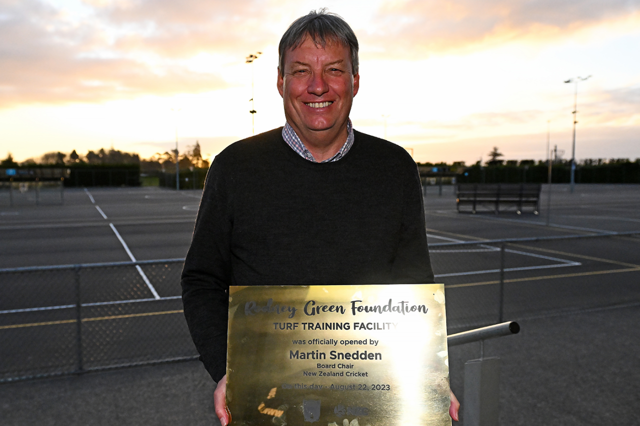 New Zealand Cricket chairman Martin Snedden during the Rodney Green Foundation Indoor Centre opening in Napier, August 22, 2023