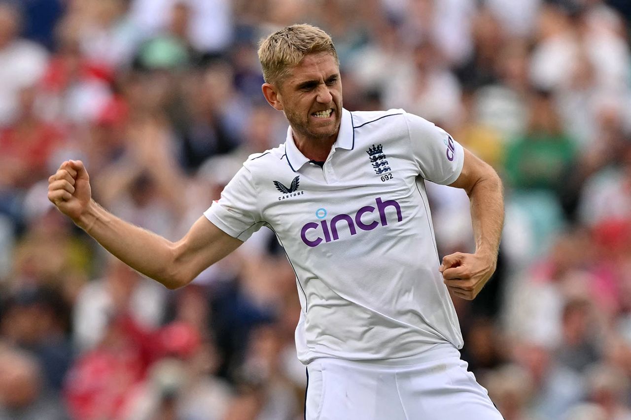 Olly Stone roars in celebration, England vs Sri Lanka, 3rd Men's Test, The Oval, 2nd day, September 7, 2024