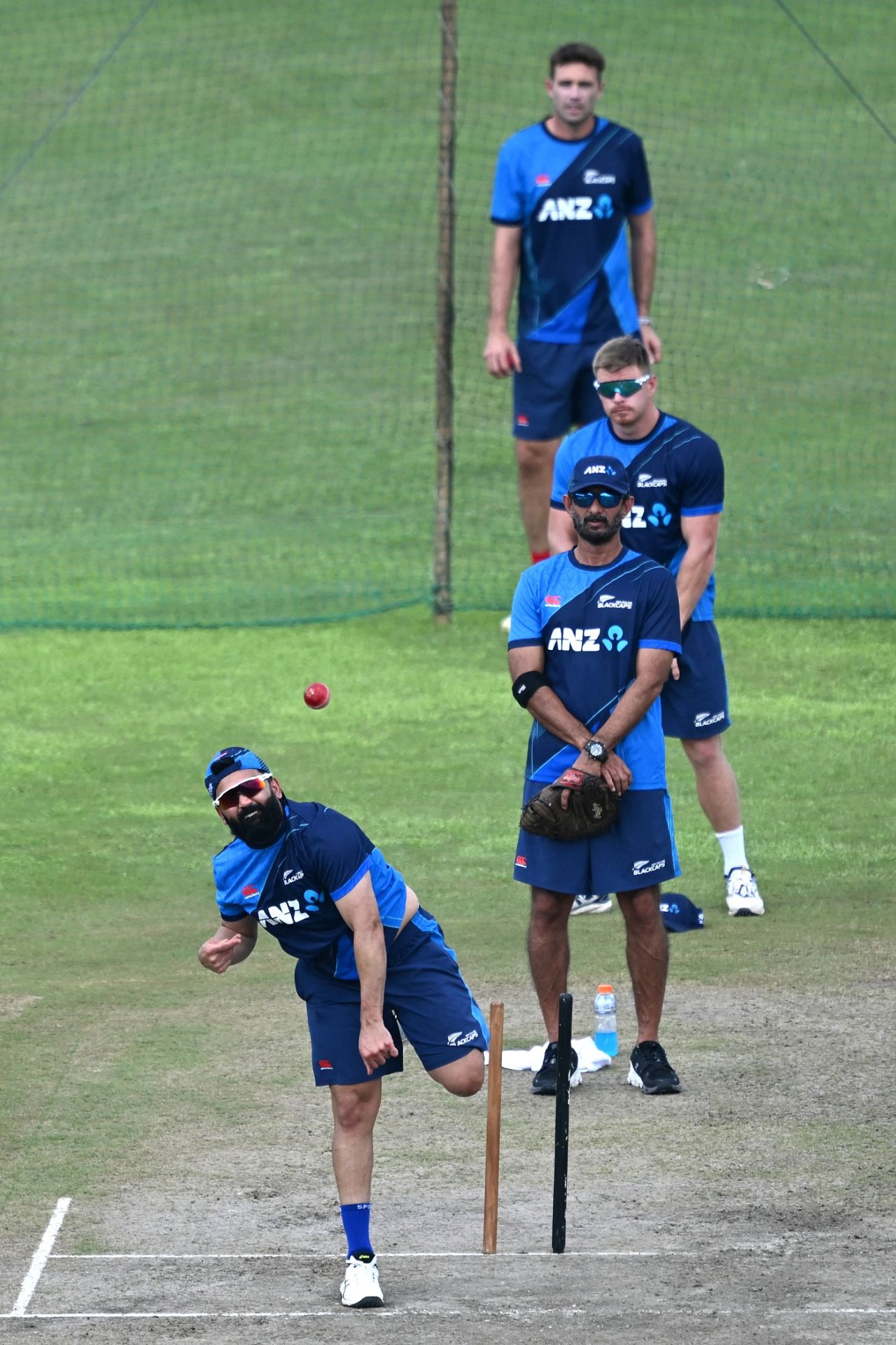 Ajaz Patel practices in the nets, Afghanistan vs New Zealand, Only Test, 2nd day, Greater Noida, September 10, 2024