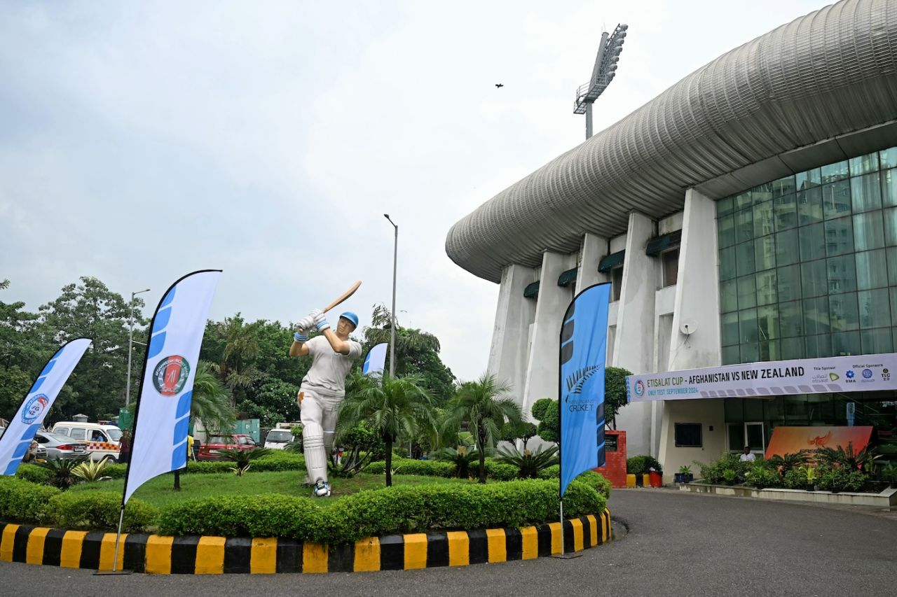 The entrance of the stadium in Greater Noida, Afghanistan vs New Zealand, Only Test, 5th day, Greater Noida, September 13, 2024