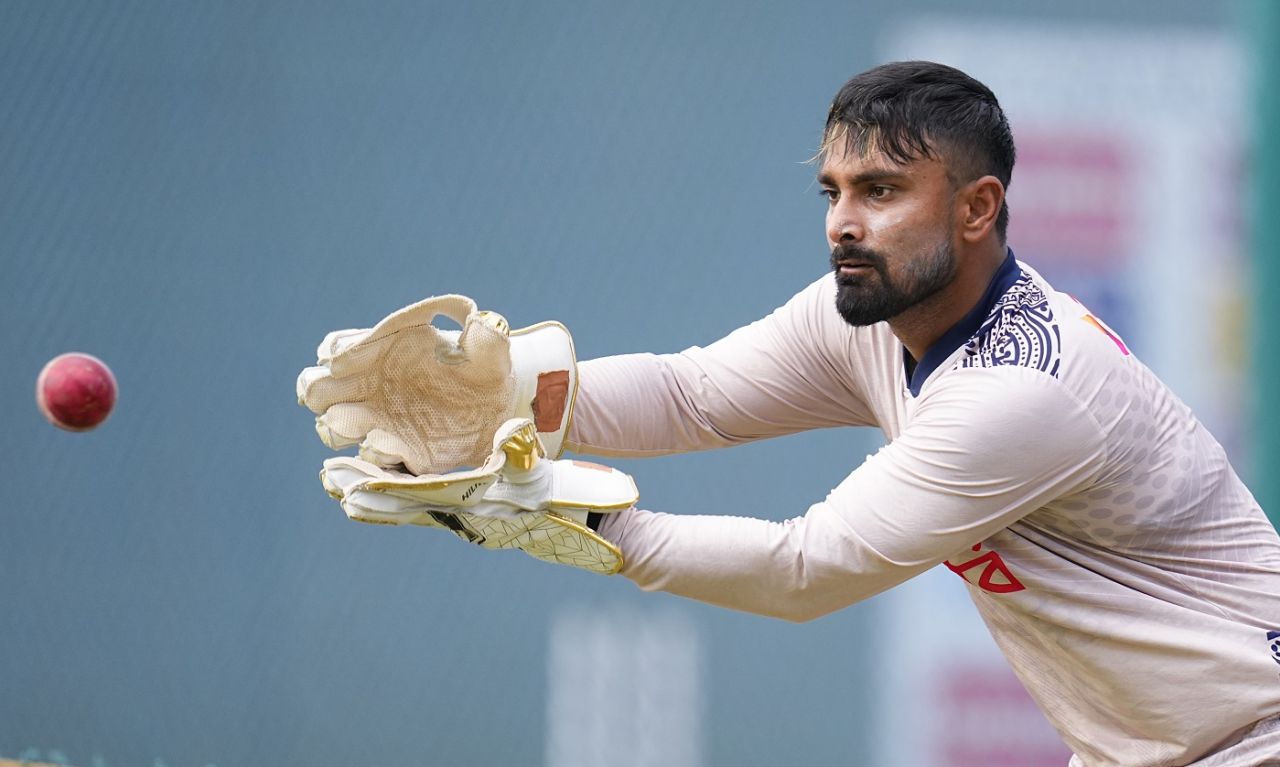 Litton Das finetunes his keeping ahead of the Test series against India, Chennai, September 16, 2024