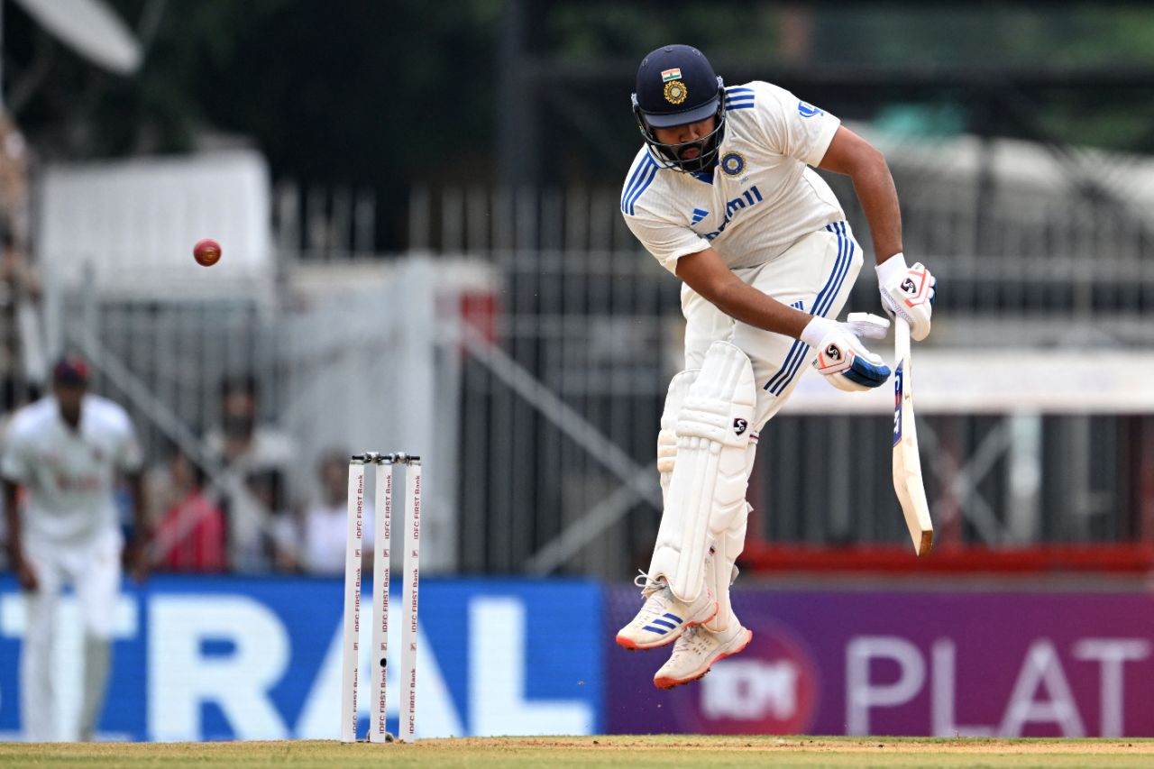 Rohit Sharma had a hooping ball to deal with, India vs Bangladesh, 1st Test, Chennai, September 19, 2024