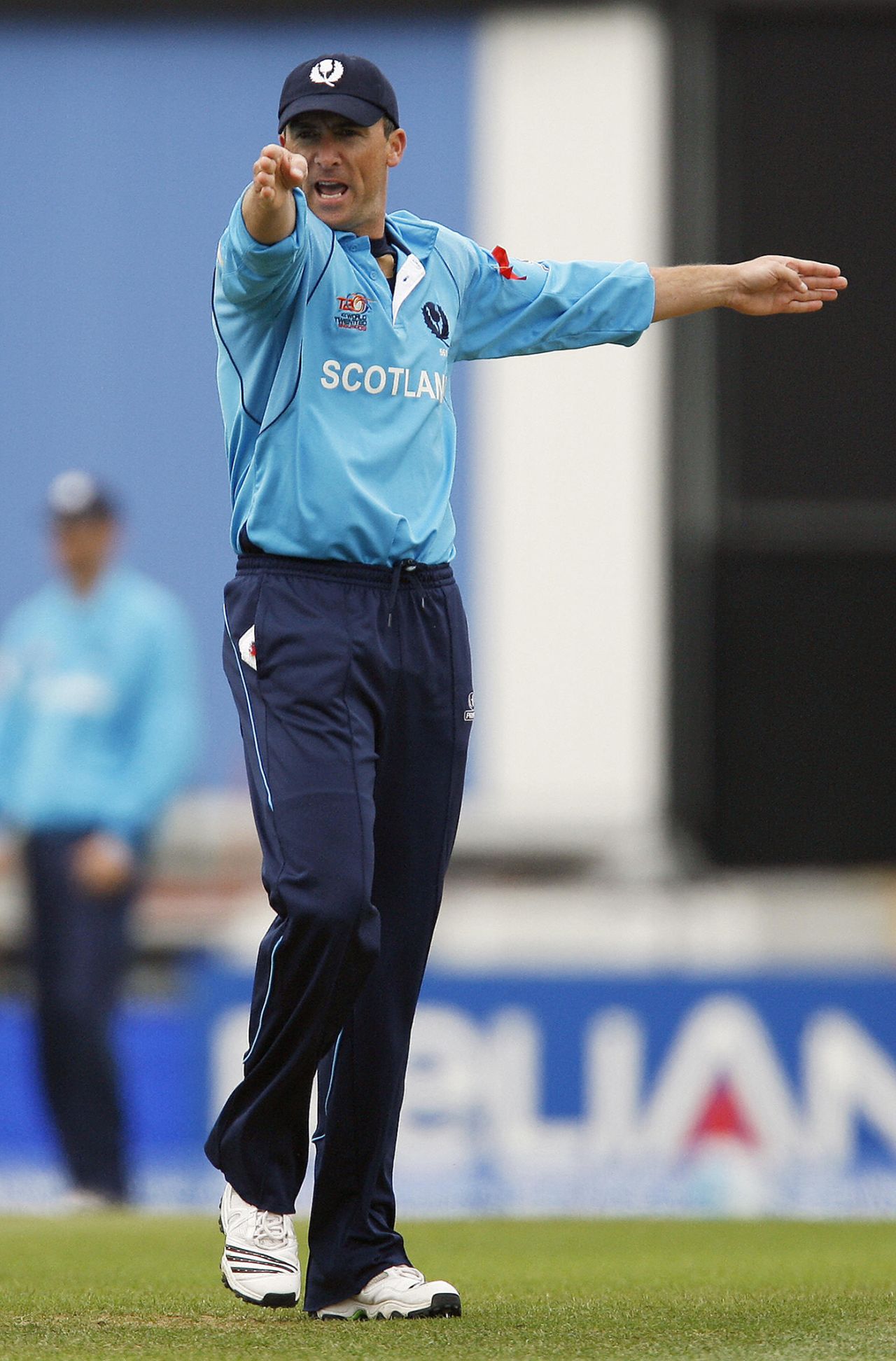 Gavin Hamilton directs his players in the field, New Zealand v Scotland, ICC World Twenty20, The Oval, June 6, 2009