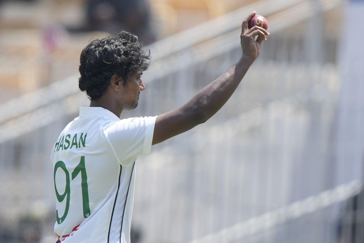 Hasan Mahmud picked his second successive Test five-wicket haul, India vs Bangladesh, 1st Test, day two, Chennai, September 20, 2024