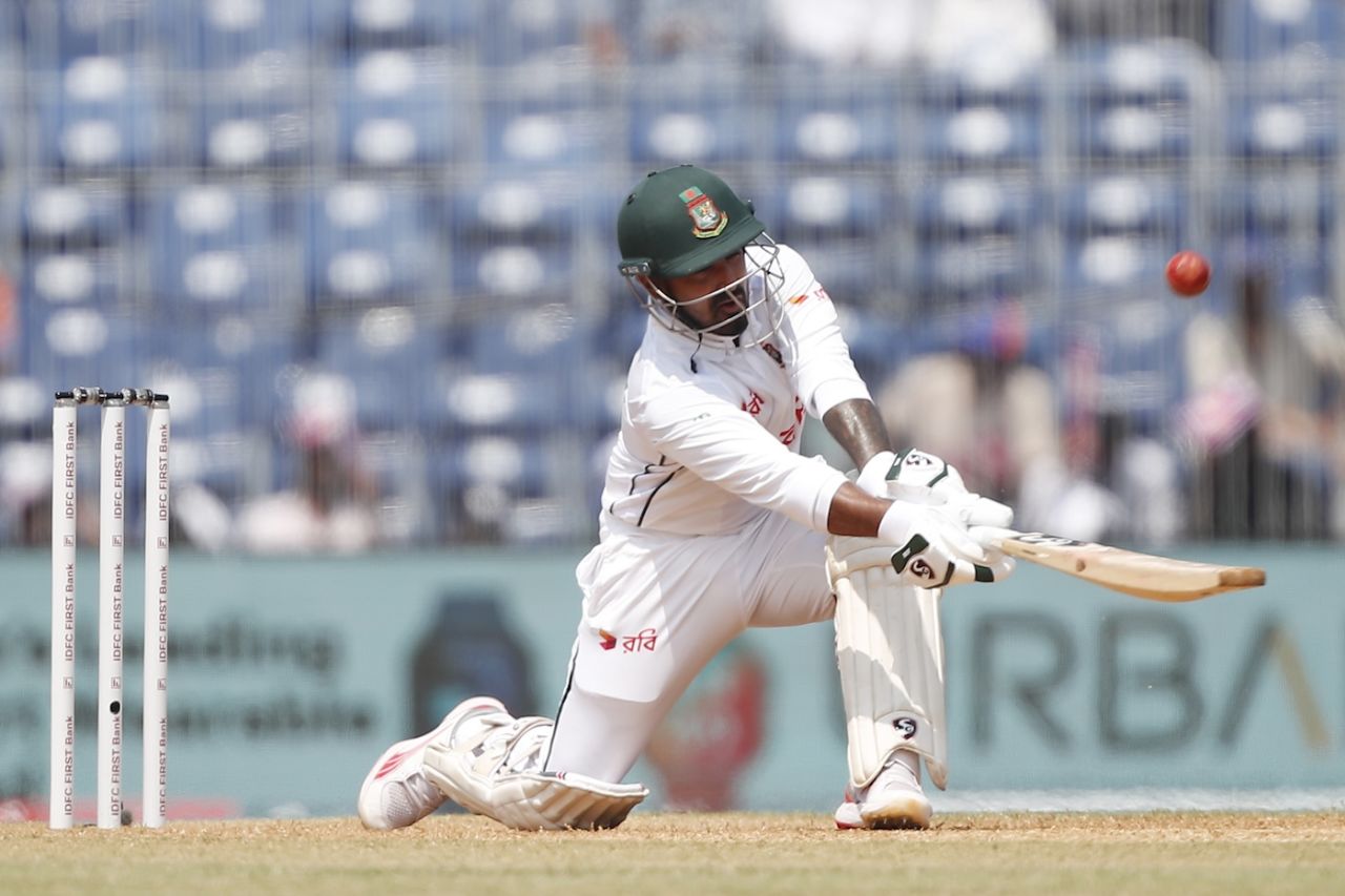 The sweep led to Litton Das' downfall, India vs Bangladesh, 1st Test, day two, Chennai, September 20, 2024