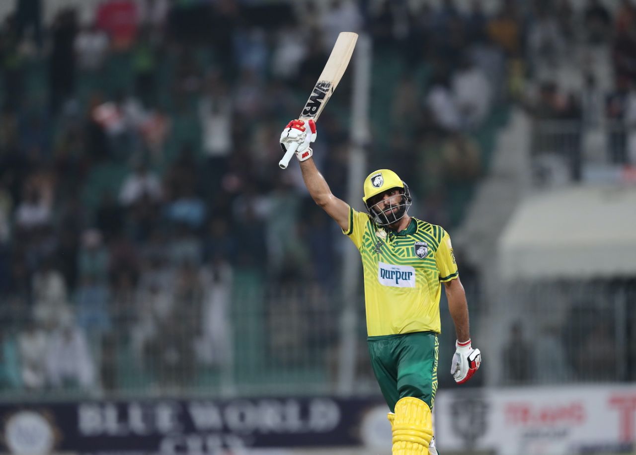 Irfan Khan made an unbeaten 100 off 56 balls, Lions vs Markhors, Champions One-Day Cup, Faisalabad, September 20, 2024