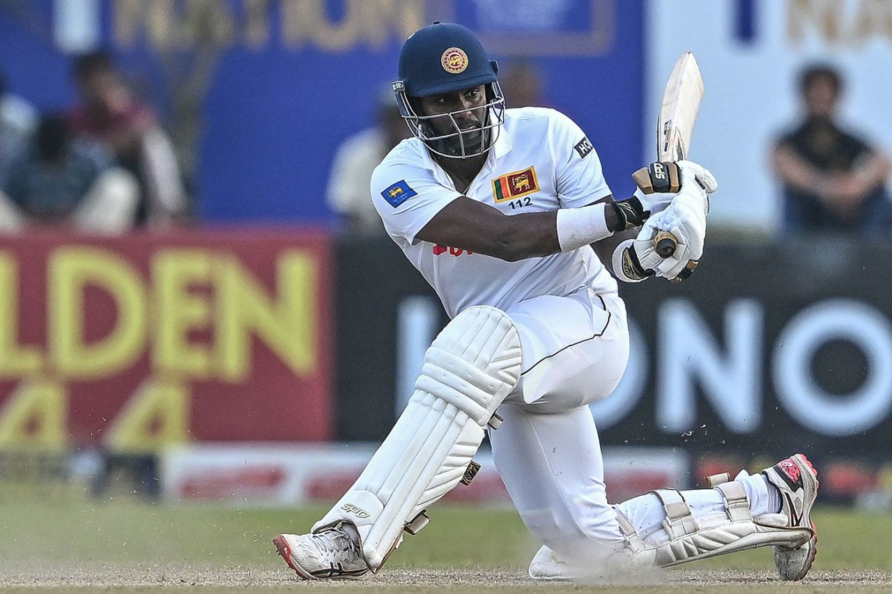 Angelo Mathews helped steady Sri Lanka's second innings, Sri Lanka vs New Zealand, 1st Test, 3rd day, Galle, September 20, 2024