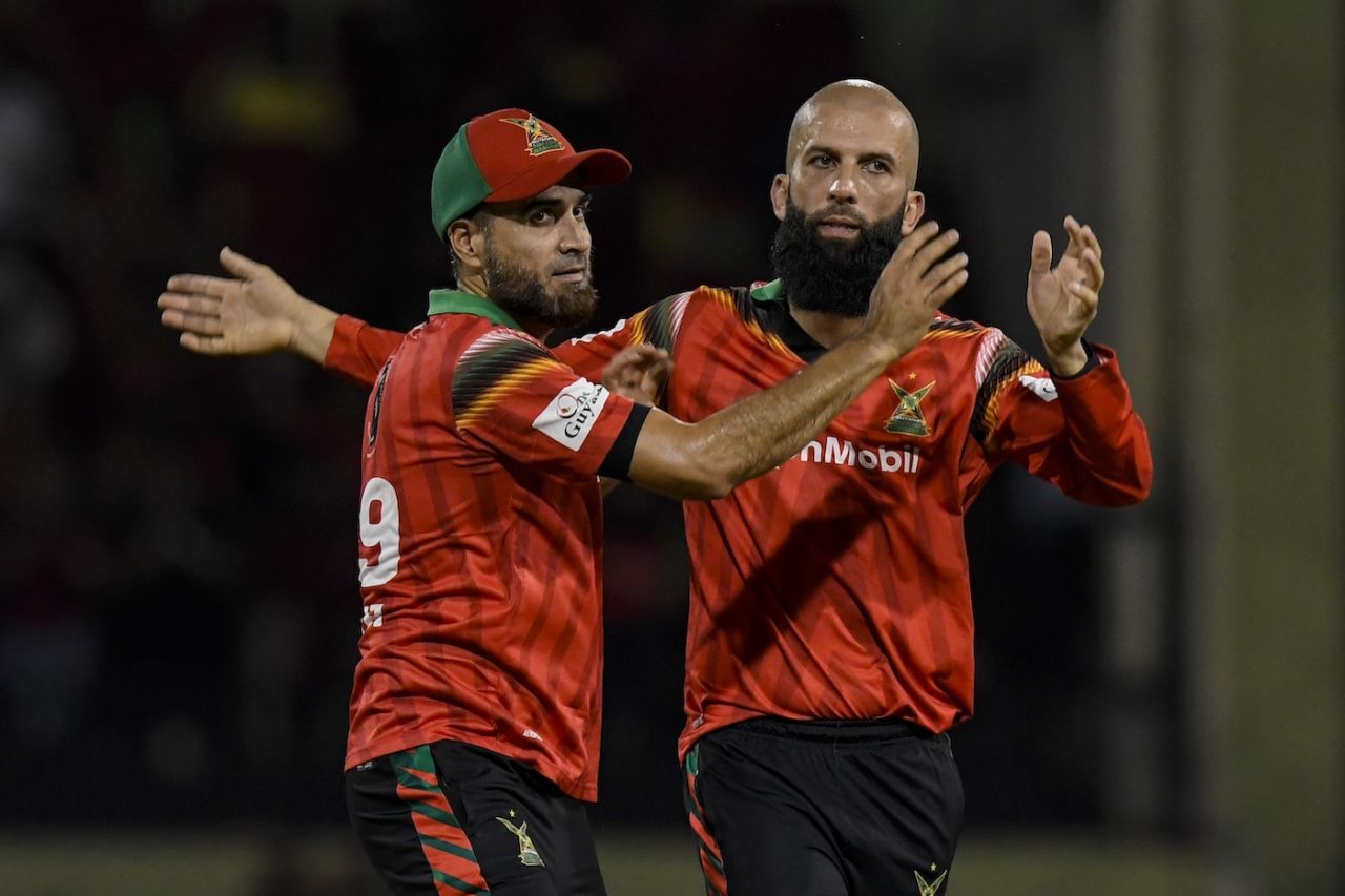 Imran Tahir and Moeen Ali picked up two wickets each, Guyana Amazon Warriors vs St Kitts and Nevis Patriots, CPL 2024, Providence, September 20, 2024