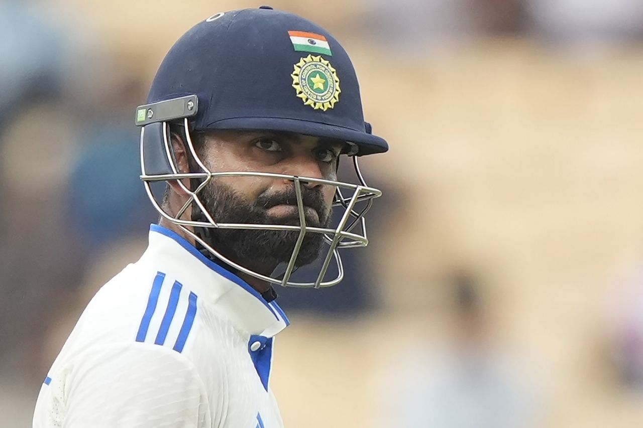 Virat Kohli walks back after given out lbw, though replays later showed he'd feathered an inside edge, India vs Bangladesh, 1st Test, day two, Chennai, September 20, 2024