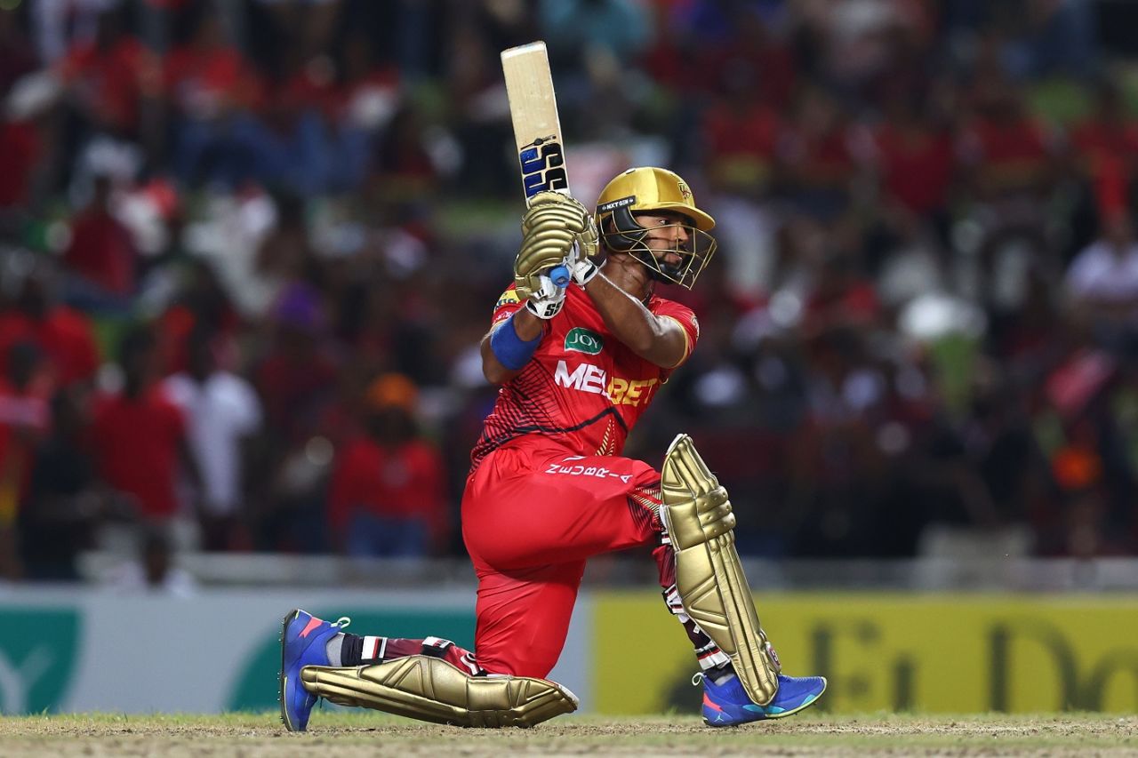 Nicholas Pooran smashed a boundary-laden 93*, Trinbago Knight Riders vs St Kitts and Nevis Patriots, CPL 2024, Tarouba, September 22, 2024

