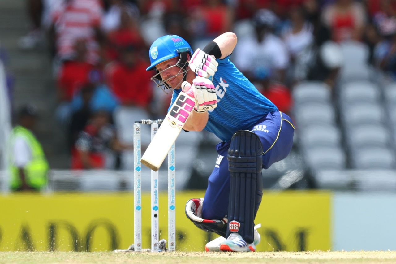 Tim Seifert punches one away, Trinbago Knight Riders vs St Lucia Kings, CPL 2024, Tarouba, September 24, 2024