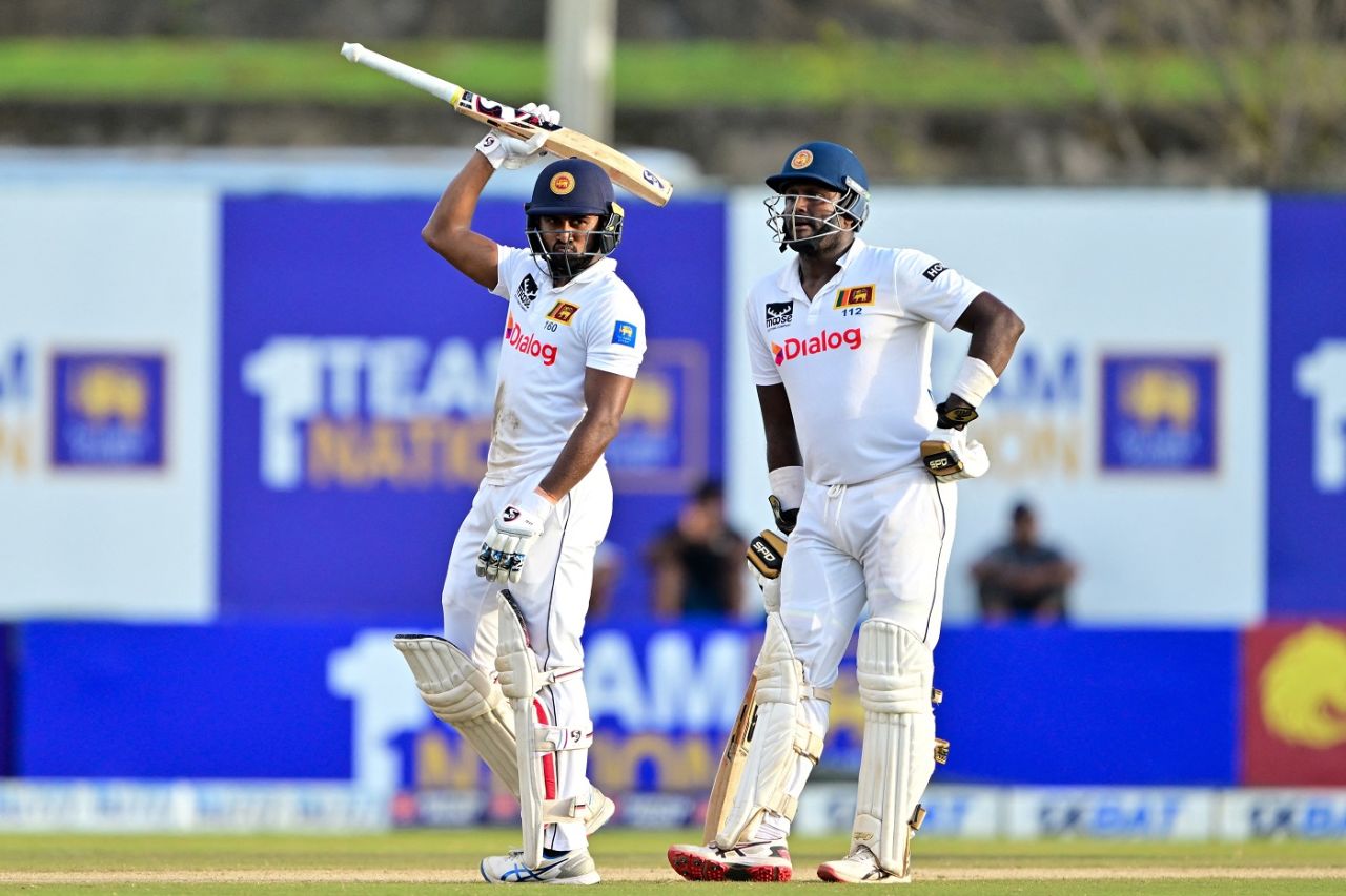 Kamindu Mendis and Angelo Mathews scored quickly on the first evening, Sri Lanka vs New Zealand, 2nd Test, 1st day, Galle, September 26, 2024