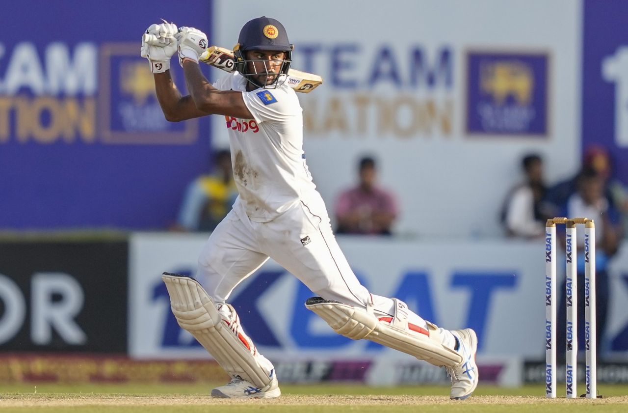 Kamindu Mendis made a fifty in a record eighth consecutive Test since his debut, Sri Lanka vs New Zealand, 2nd Test, 1st day, Galle, September 26, 2024