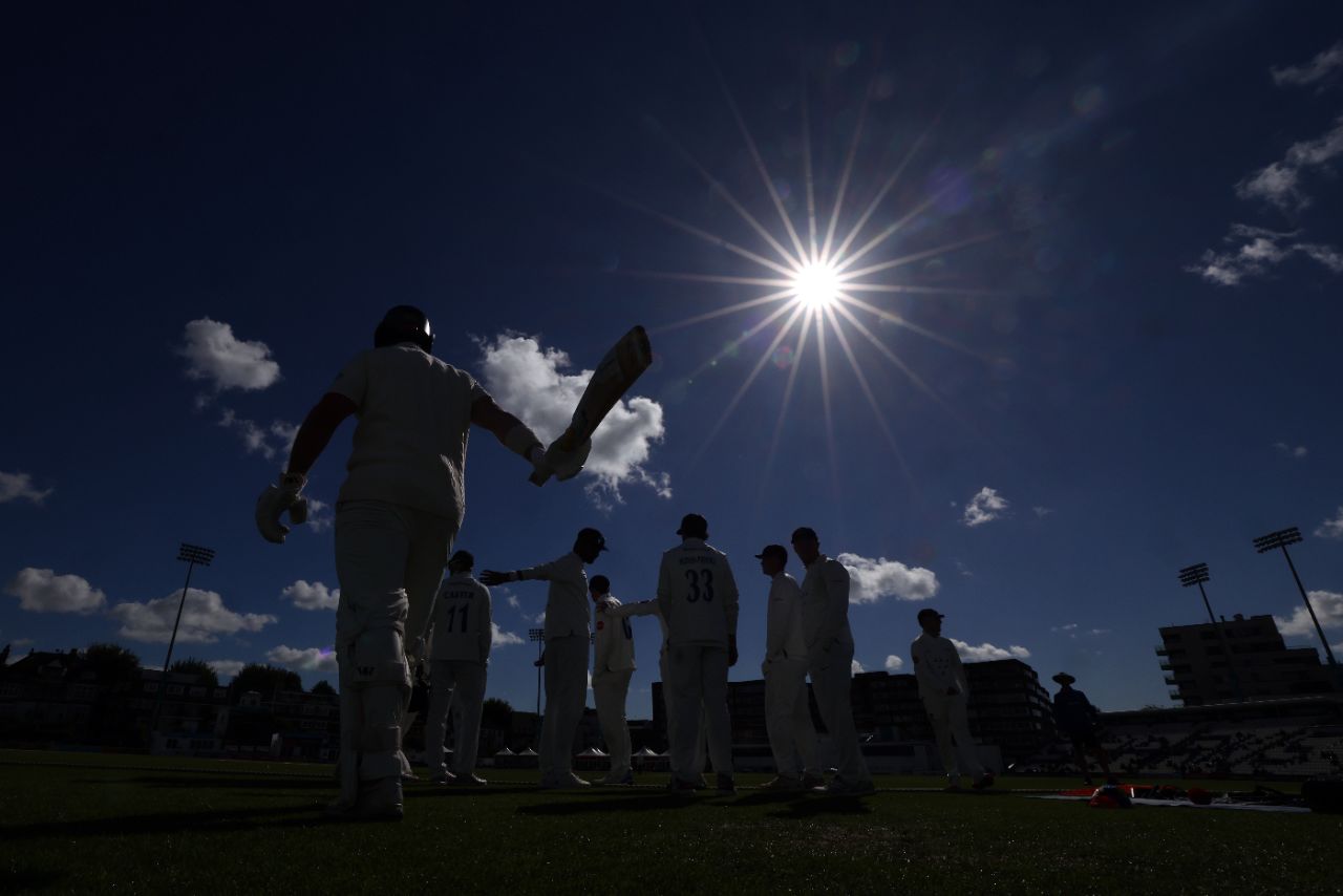 The sun finally made an appearance on day three at Hove, Sussex vs Middlesex, County Championship, Hove, September 28, 2024