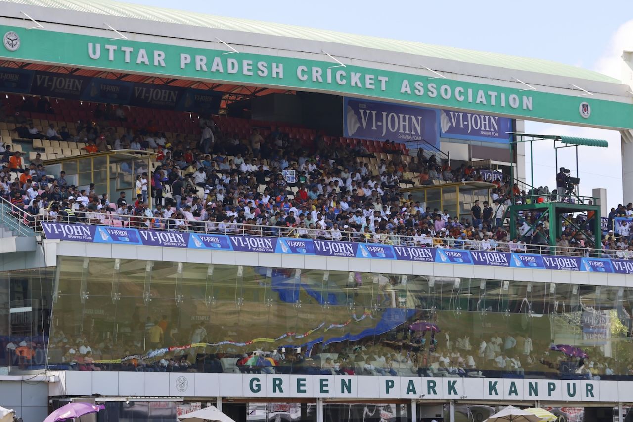 Fans came out in decent numbers at Green Park even on a Monday, 2nd Test, 4th day, Kanpur, September 30, 2024