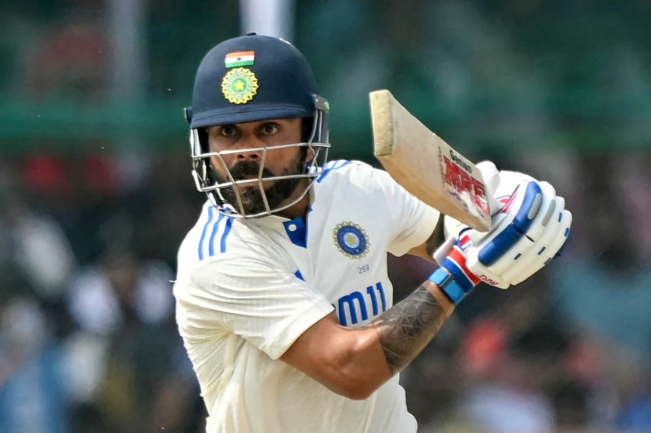 Virat Kohli plays it to the off side, India vs Bangladesh, 2nd Test, Kanpur, 5th day, October 1, 2024