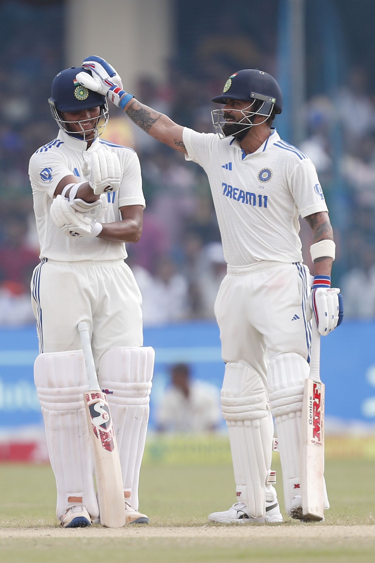 Virat Kohli is clearly happy with what Yashasvi Jaiswal is doing, India vs Bangladesh, 2nd Test, Kanpur, 5th day, October 1, 2024