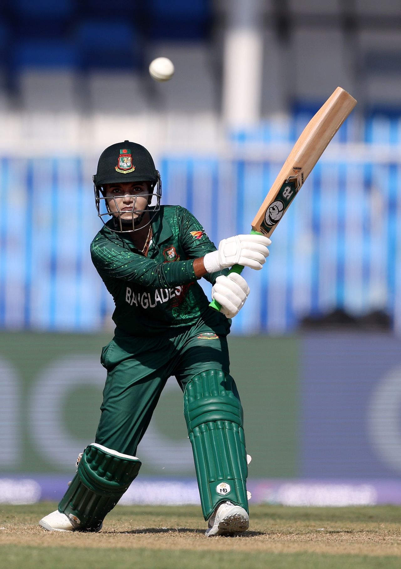 Nigar Sultana flat bats the ball towards the covers, Bangladesh vs Scotland, Women's T20 World Cup, Sharjah, October 3, 2024