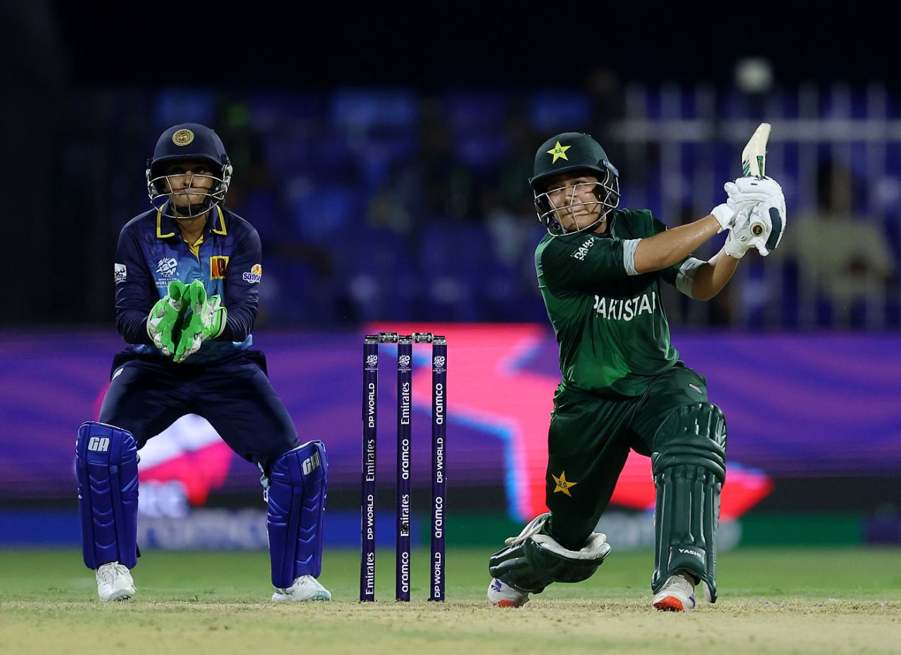 Fatima Sana added respectability to Pakistan's total with 30 off 20, Pakistan vs Sri Lanka, Women's T20 World Cup 2024, Sharjah, October 3, 2024