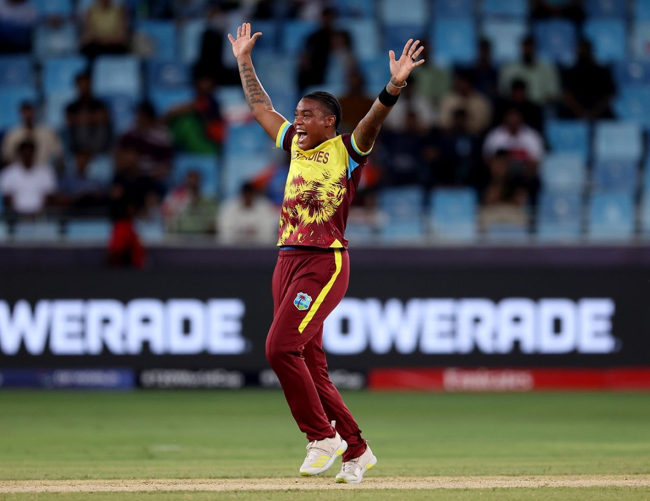 Chinelle Henry appeals for a wicket, Scotland vs West Indies, T20 World Cup 2024, Dubai, October 6, 2024
