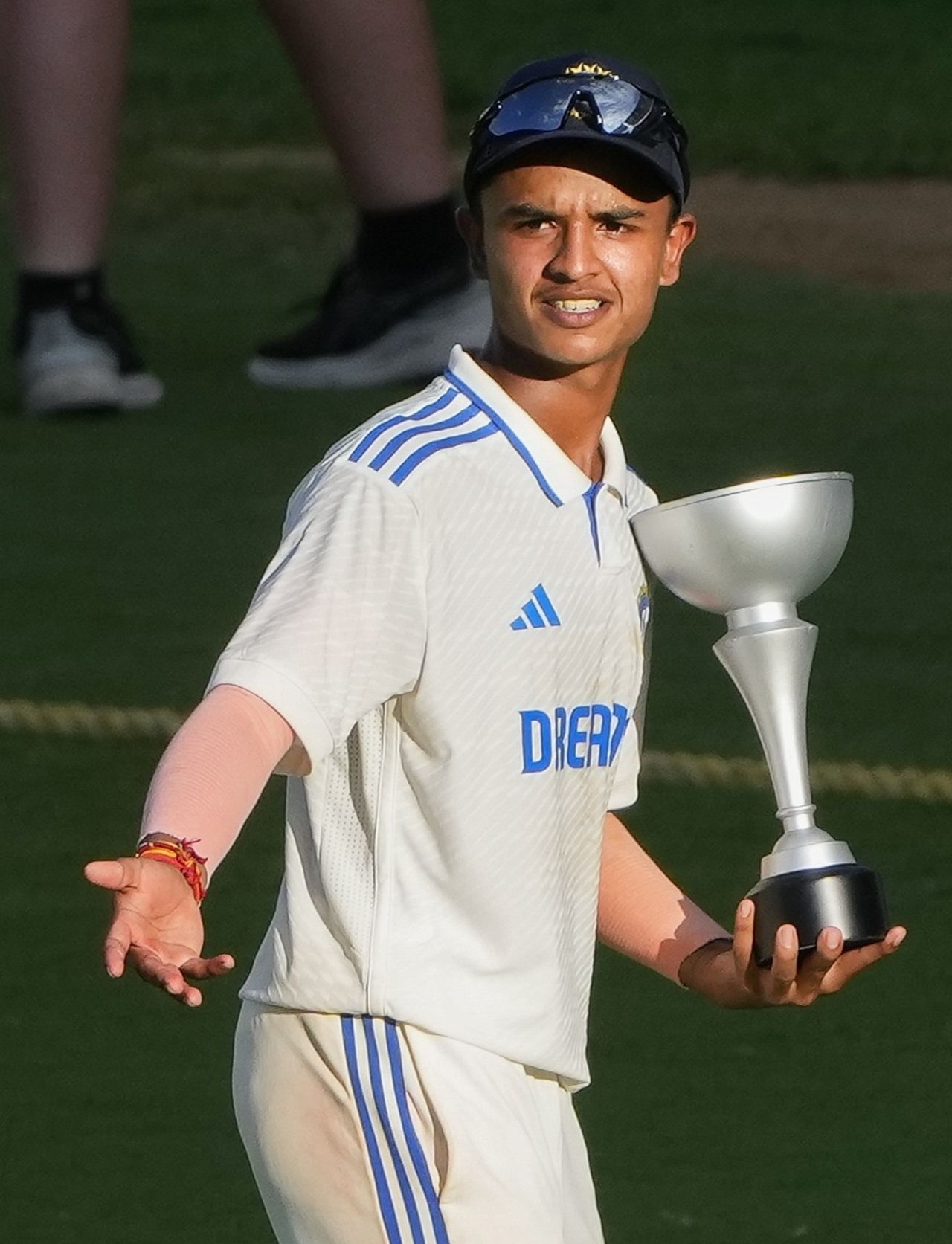 India Under-19 captain Soham Patwardhan with the series trophy, India Under-19 vs Australia Under-19, 2nd Youth Test, Chennai, 3rd day, October 9, 2024