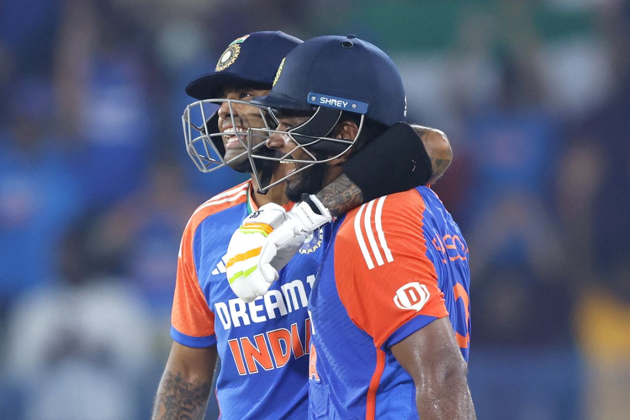 Suryakumar Yadav and Sanju Samson enjoy their six-hitting carnival, India vs Bangladesh, 3rd T20I, Hyderabad, October 12, 2024