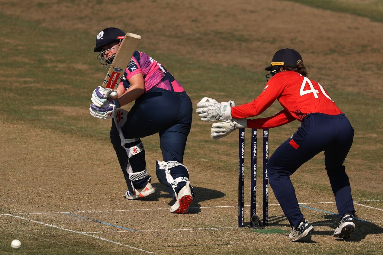 Kathryn Bryce paddles the ball fine, England vs Scotland, Women's T20 World Cup, Sharjah, October 13, 2024