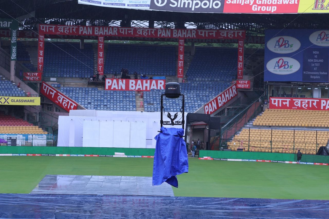 Rain delayed the start of the first day's play in Bengaluru, India vs New Zealand, 1st Test, Bengaluru, 1st day, October 16, 2024