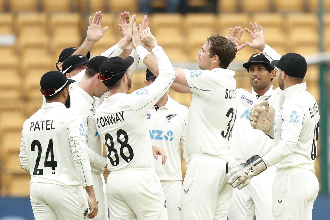 Tim Southee claimed the big wicket of Rohit Sharma, India vs New Zealand, 1st Test, Bengaluru, 2nd day, October 17, 2024