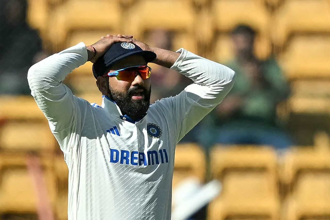Rohit Sharma and India had a tough day in Bengaluru, India vs New Zealand, 1st Test, Bengaluru, 2nd day, October 17, 2024