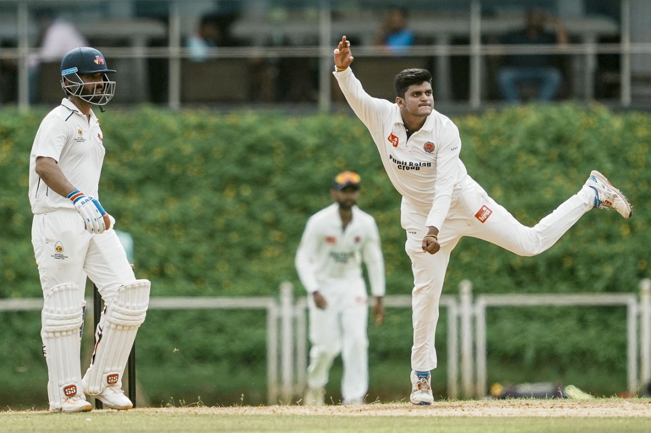 Satyajeet Bachhav bowls as Ajinkya Rahane looks on, Mumbai vs Maharashtra, Sharad Pawar Cricket Academy, day 1, Ranji Trophy 2024-25, October 18, 2024