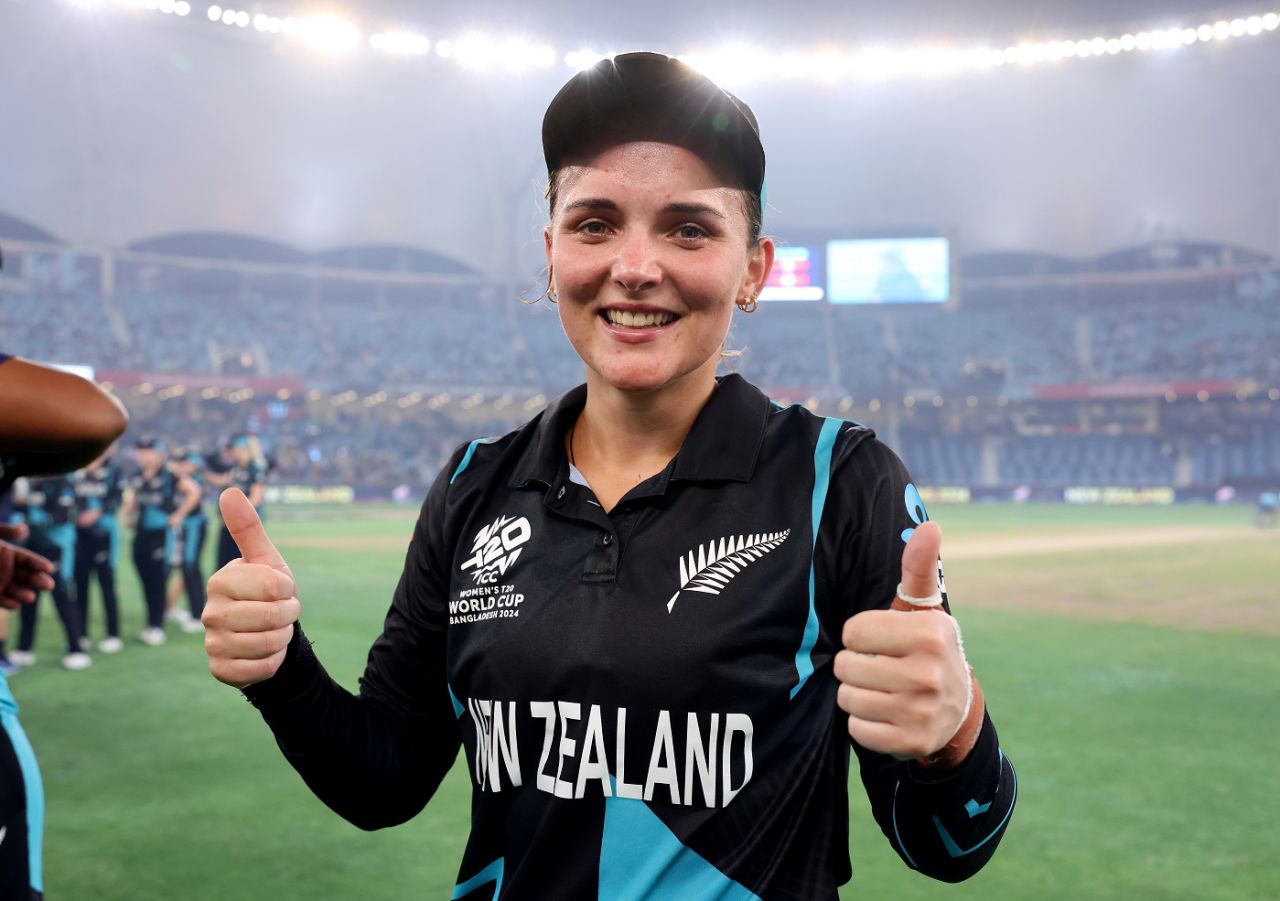 Amelia Kerr was named the Player of the Final for her all-round show, South Africa vs New Zealand, final, Dubai, Women's T20 World Cup, October 20, 2024