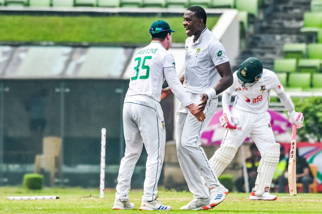Kagiso Rabada got the big wickets of Mushfiqur Rahim and Litton Das, Bangladesh vs South Africa, 1st Test, 1st day, October 21, 2024