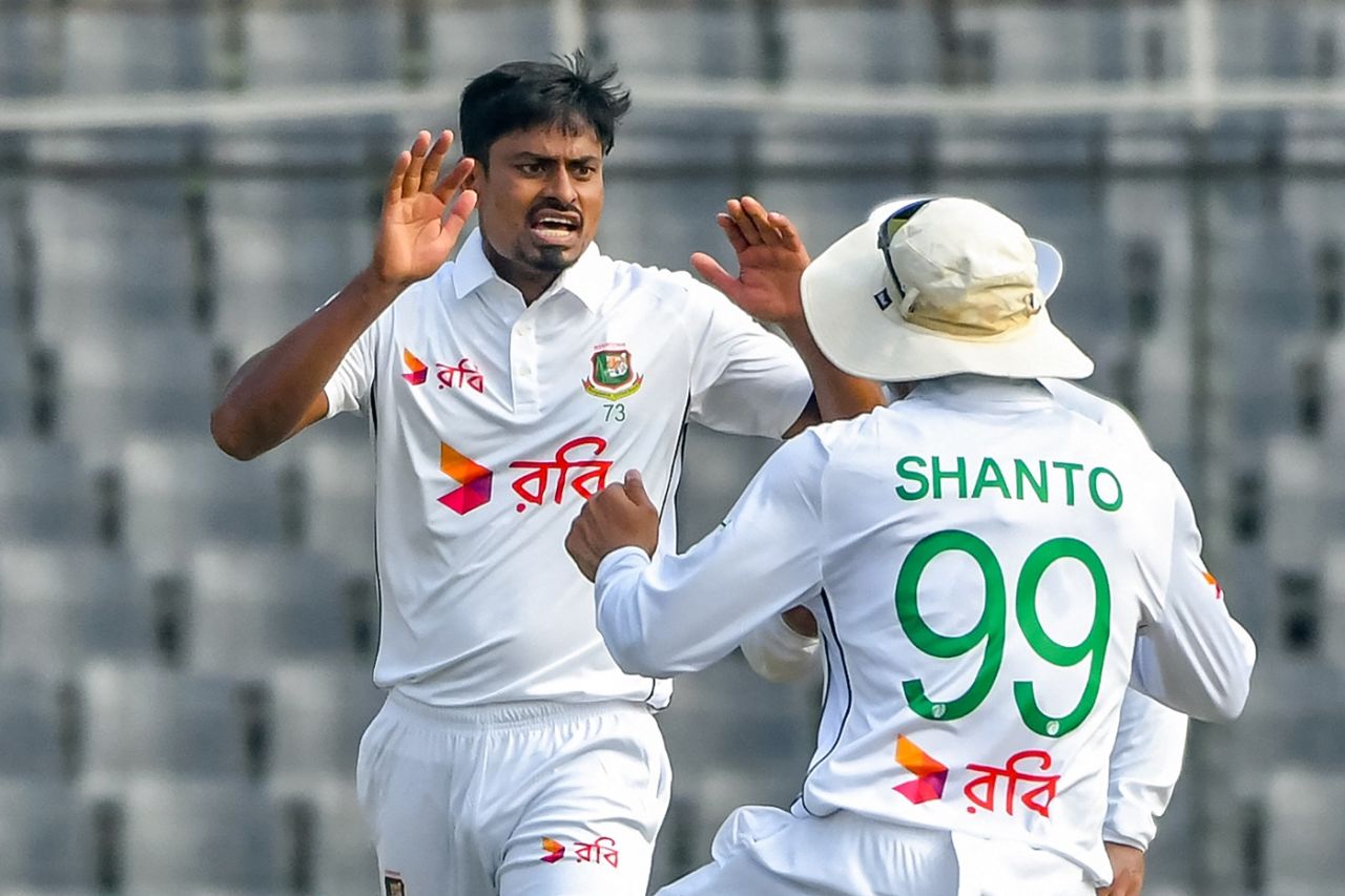 Taijul Islam got his 13th Test five-for, Bangladesh vs South Africa, 1st Test, Mirpur, 1st day, October 21, 2024