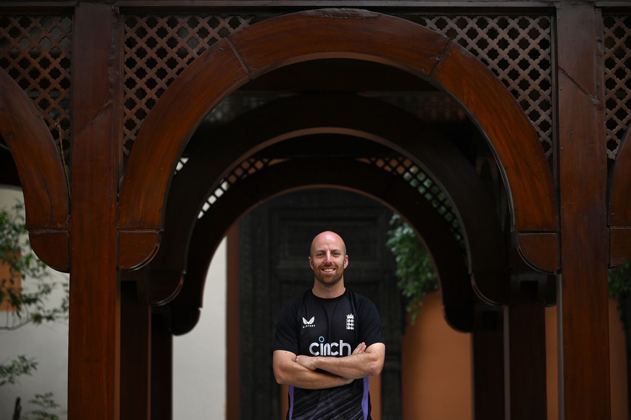 Jack Leach poses at the team hotel, Rawalpindi, October 21, 2024