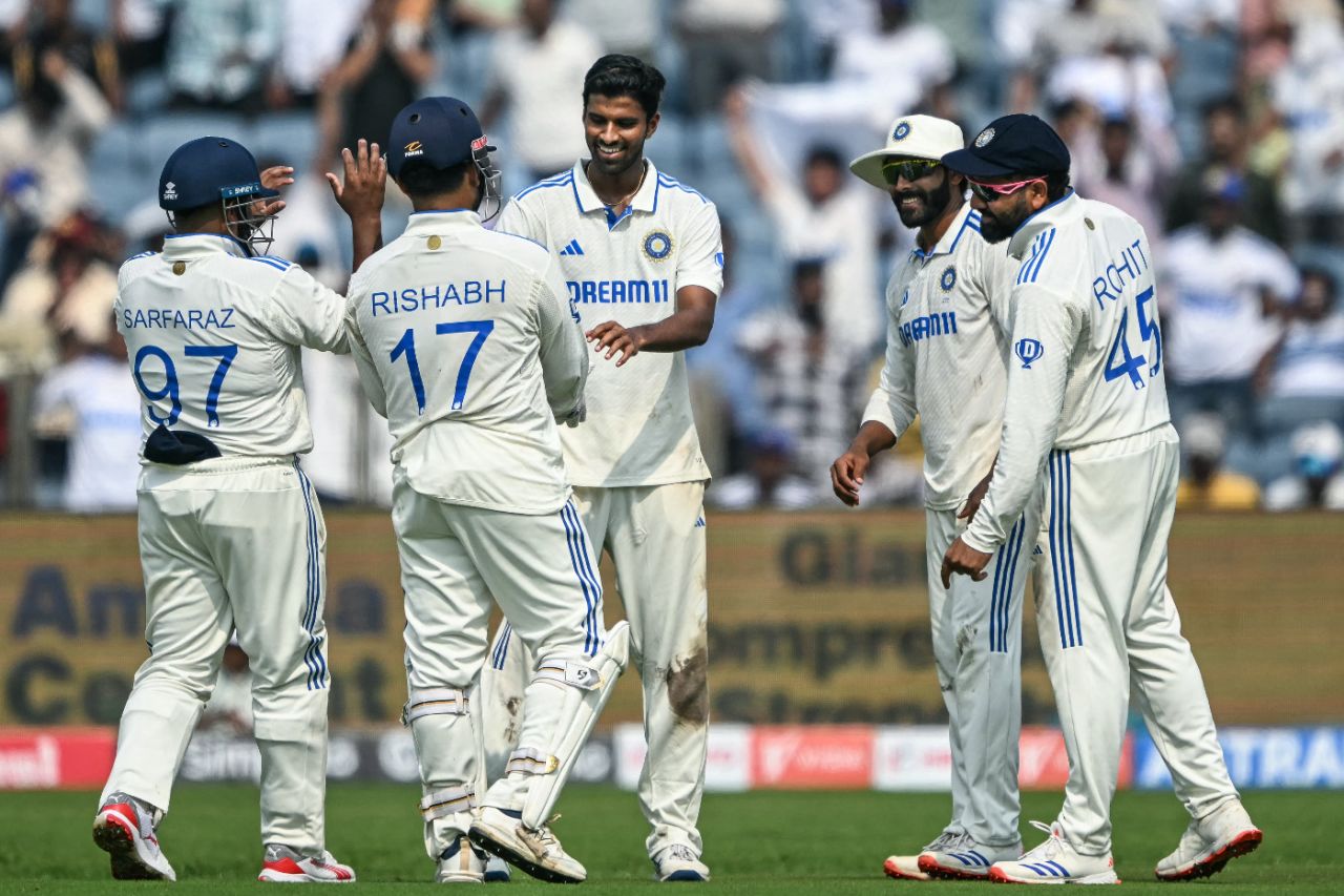 Washington Sundar took 7 for 59 - his best innings figures in all first-class cricket, India vs New Zealand, 2nd Test, Pune, 1st day, October 24, 2024