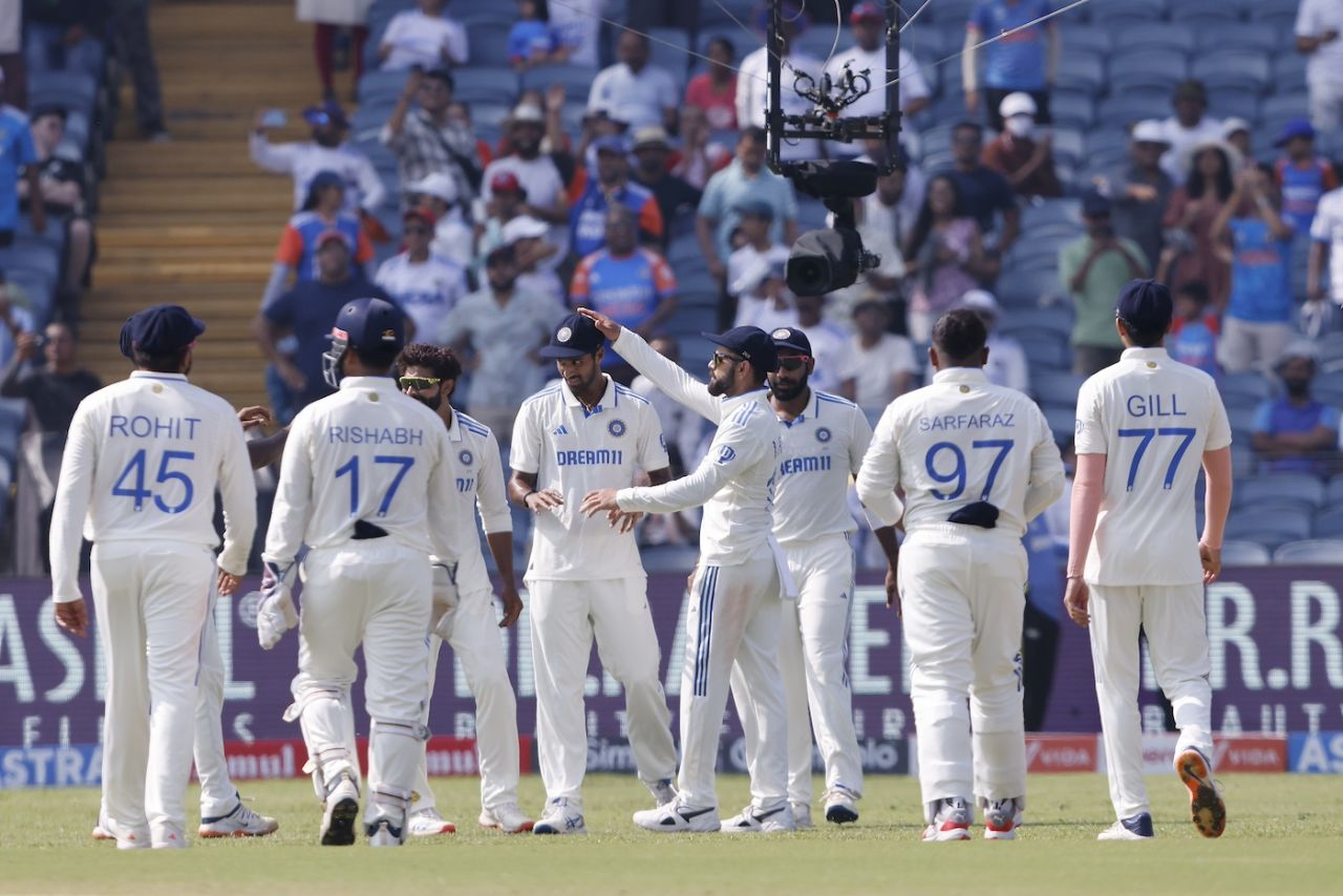 The New Zealand innings finished with a run out, India vs New Zealand, 2nd Test, Pune, 3rd day, October 26, 2024