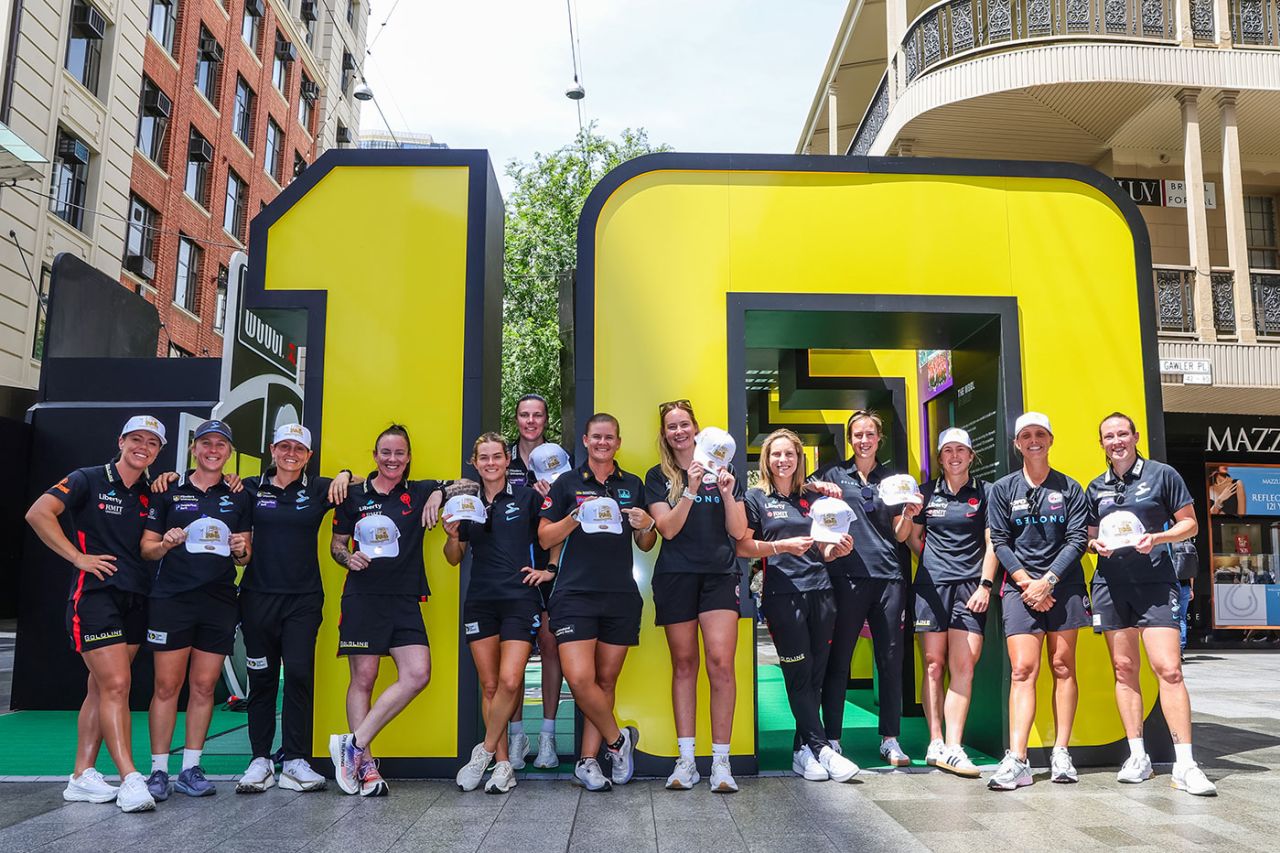 A group of WBBL players at the launch of the competition's tenth season