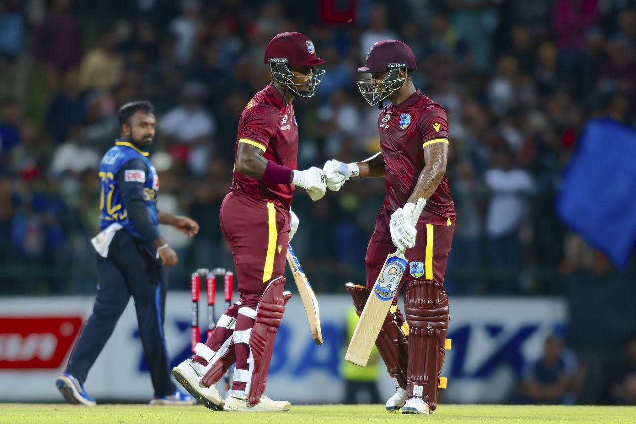 Sherfane Rutherford and Evin Lewis put up a solid stand for West Indies, Sri Lanka vs West Indies, 3rd ODI, Pallekele, October 26, 2024